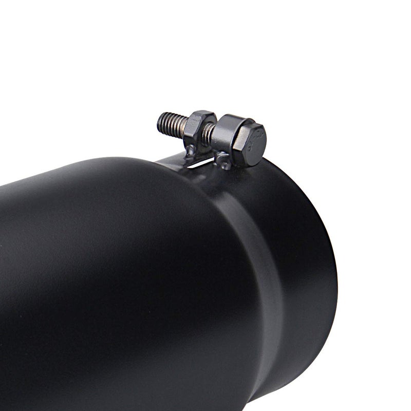 LCGP 4" to 5" Diesel Exhaust Tip, 12" Overall Length Bolt On Design Truck Tail Tip, Black Powder Coated,Rolled Angle Cut Design - Image 5